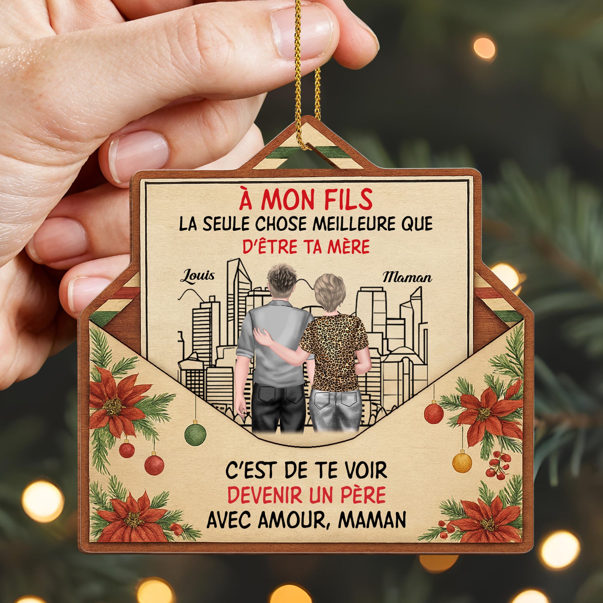 À Mon Fils, La Seule Chose Meilleure, Cityscape And Flowers Ornament