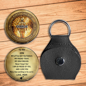 To My Son, Love From Mom, Firefighter Badge Token