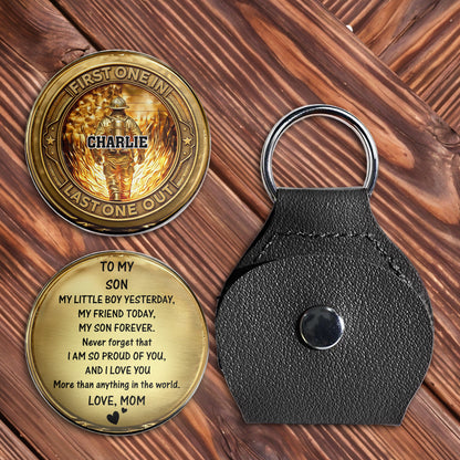 To My Son, Love From Mom, Firefighter Badge Token