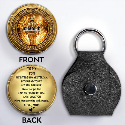 To My Son, Love From Mom, Firefighter Badge Token