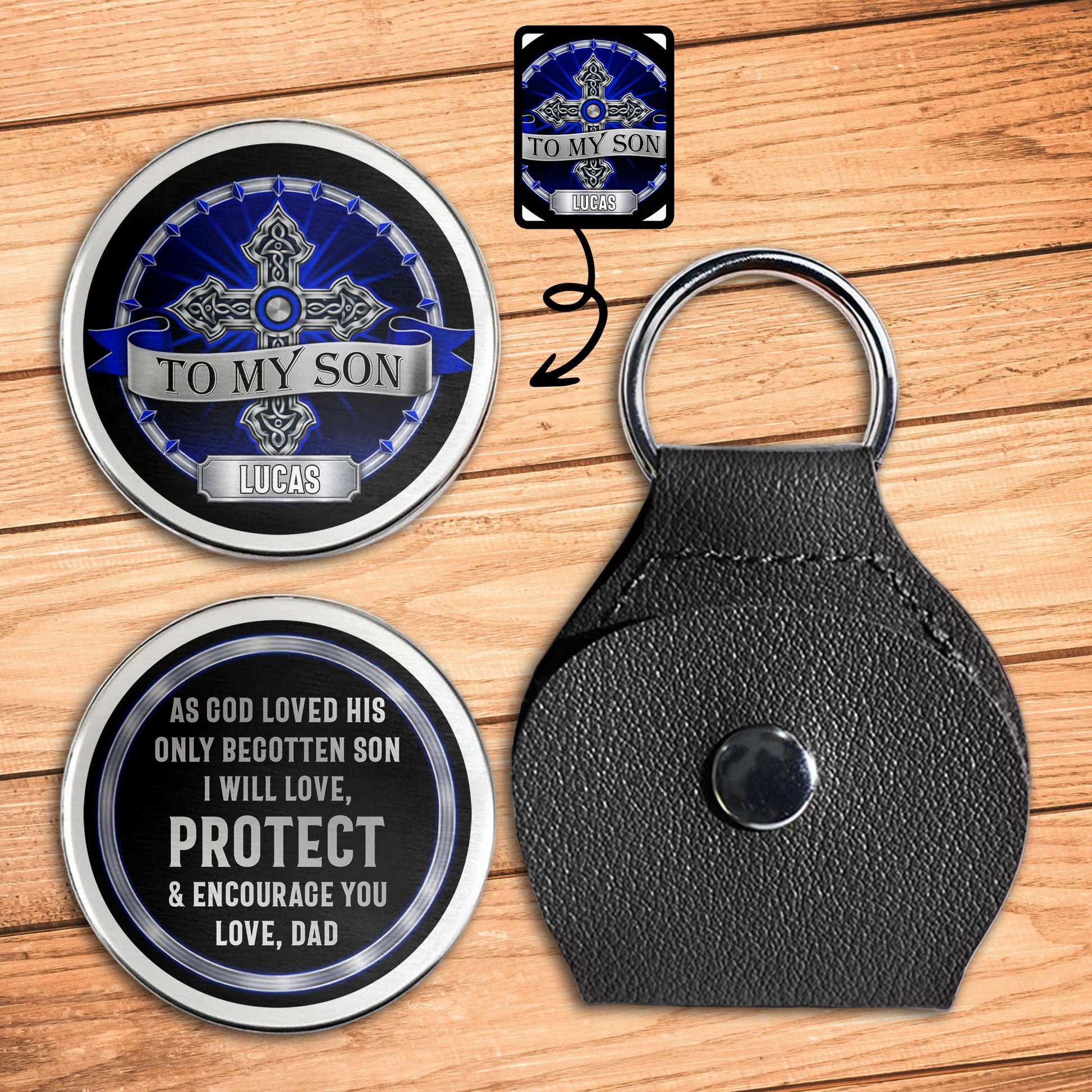 To My Son As God Loved His Only Begotten Son Blue Celtic Cross