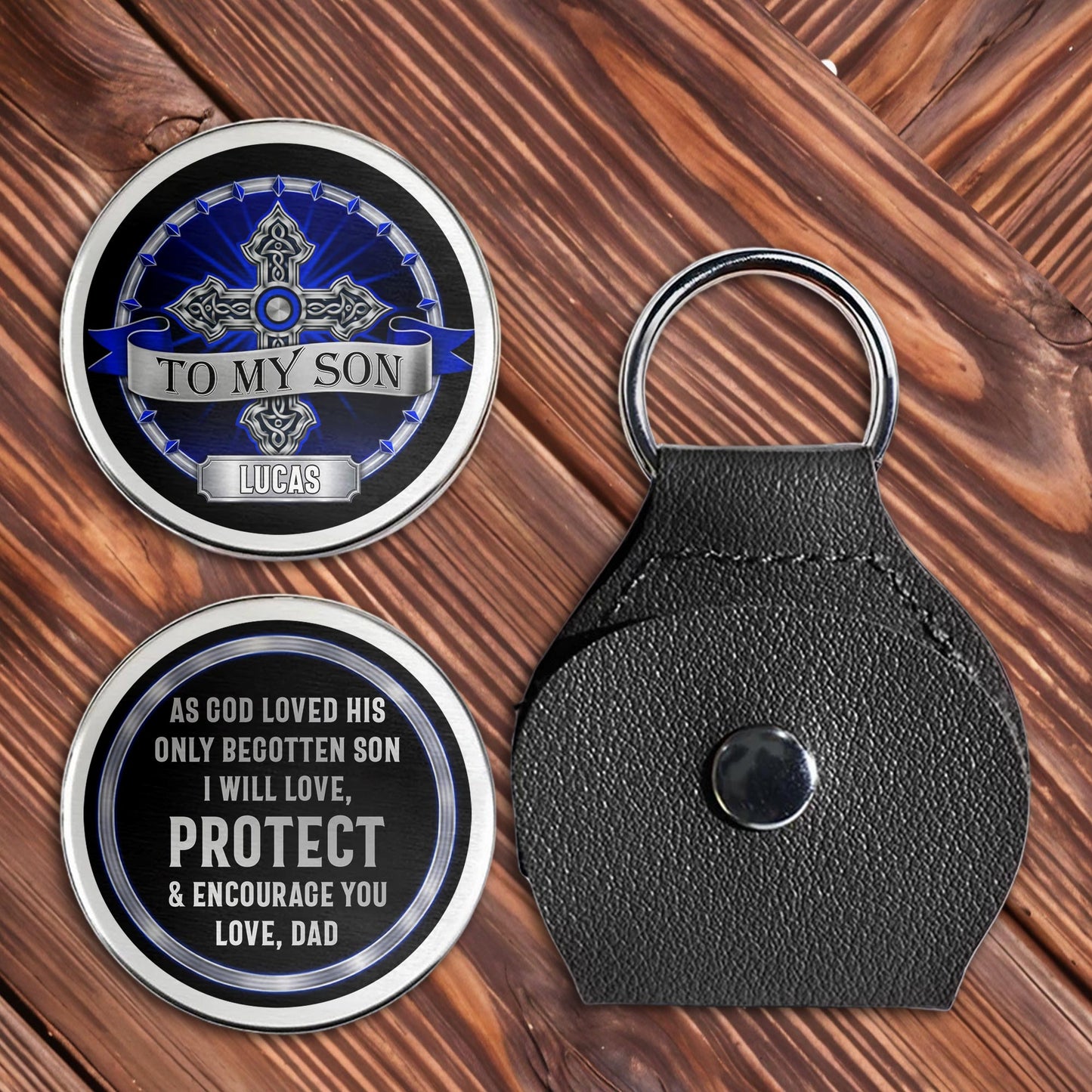 To My Son As God Loved His Only Begotten Son Blue Celtic Cross