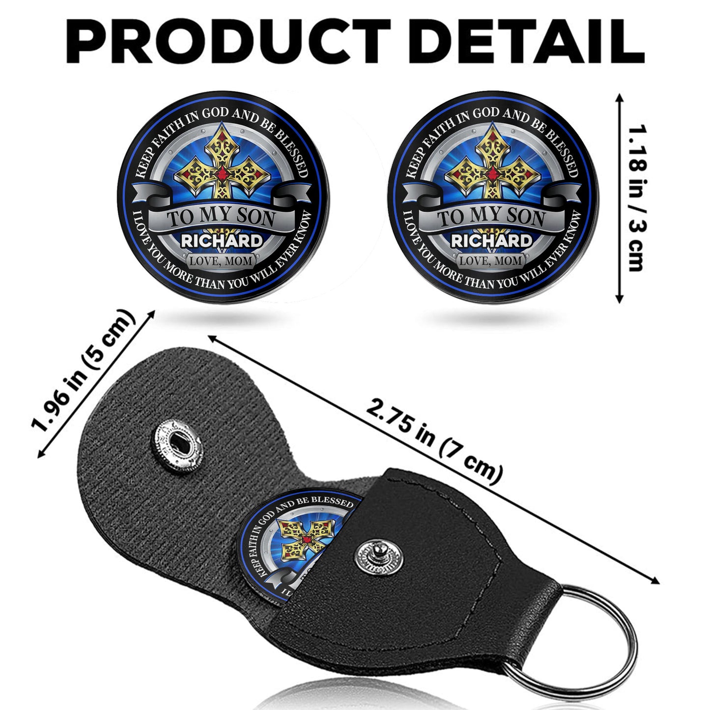 Keep Faith In God And Be Blessed To My Son Cross Shield