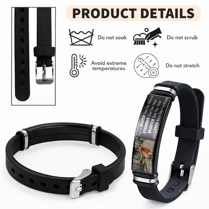 Wearing This Bracelet As A Reminder Braver Stronger Smarter Loved Personalized Photo - Personalized Custom Silicone Bracelet - SON127_SILB