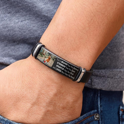 Wearing This Bracelet As A Reminder Braver Stronger Smarter Loved Personalized Photo - Personalized Custom Silicone Bracelet - SON127_SILB