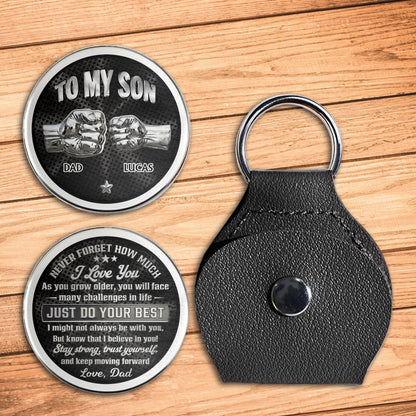 To My Son Never Forget I Love You Fist Bump - Personalized Custom Pocket Hug - SON130_HTOK