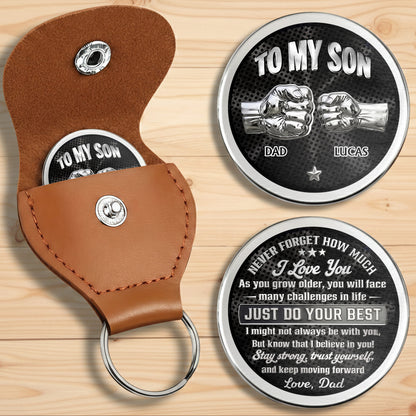 To My Son Never Forget I Love You Fist Bump - Personalized Custom Pocket Hug - SON130_HTOK