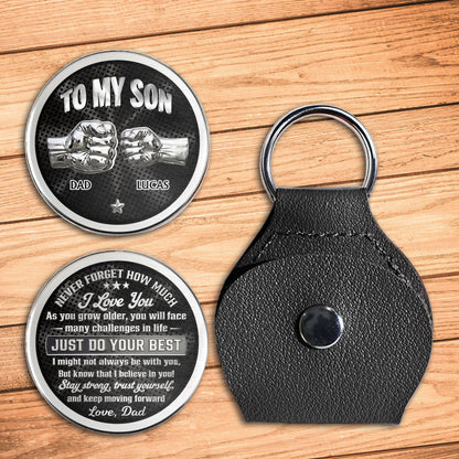 To My Son Never Forget I Love You Fist Bump - Personalized Custom Pocket Hug - SON130_HTOK