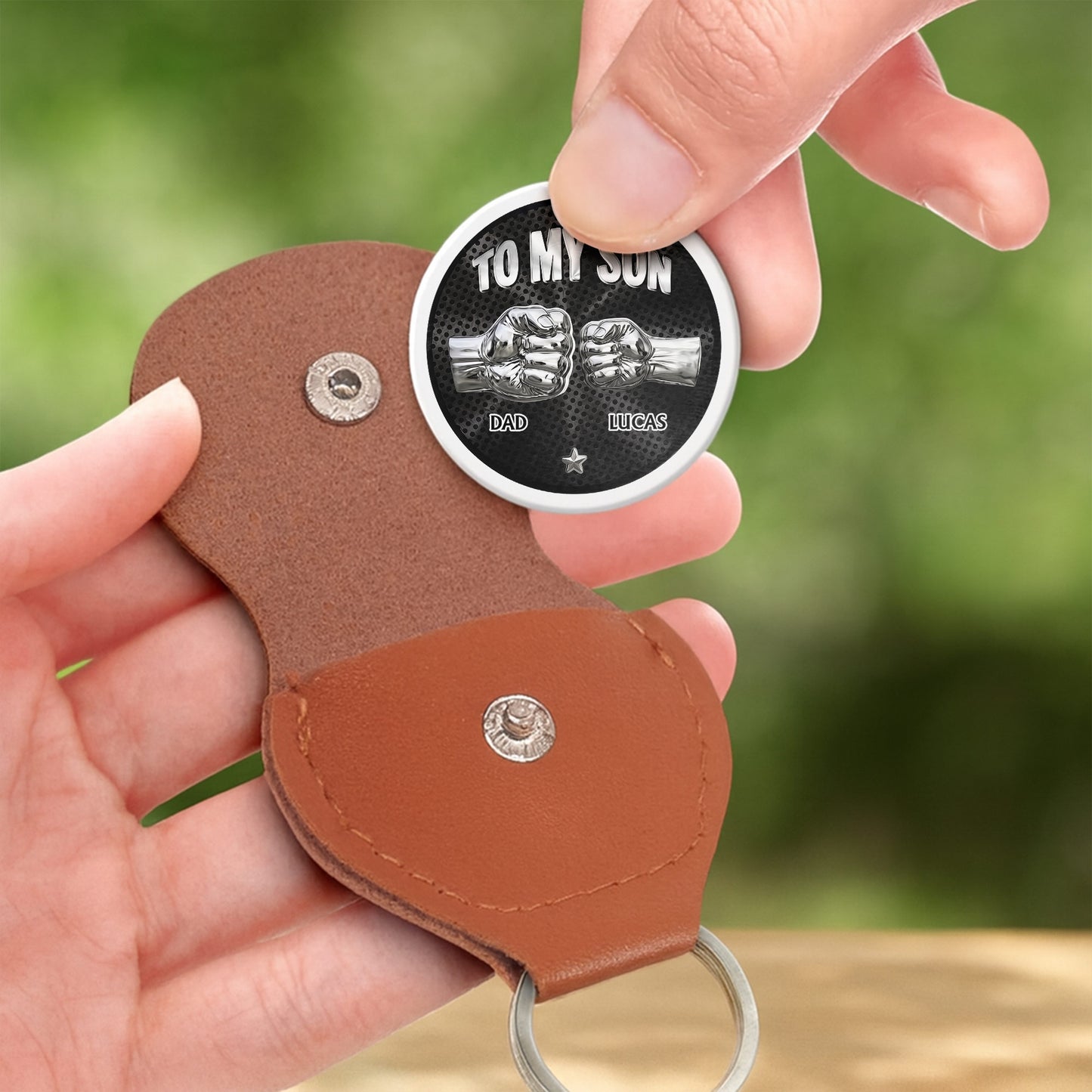To My Son Never Forget I Love You Fist Bump - Personalized Custom Pocket Hug - SON130_HTOK