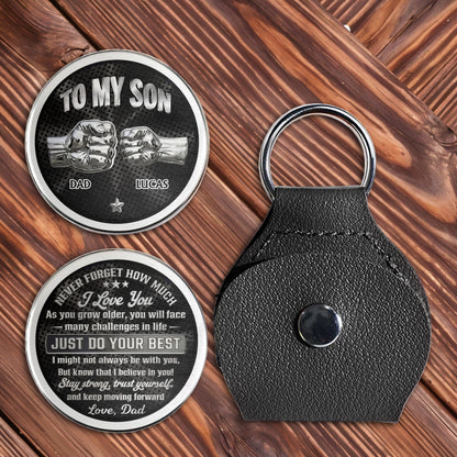 To My Son Never Forget I Love You Fist Bump - Personalized Custom Pocket Hug - SON130_HTOK