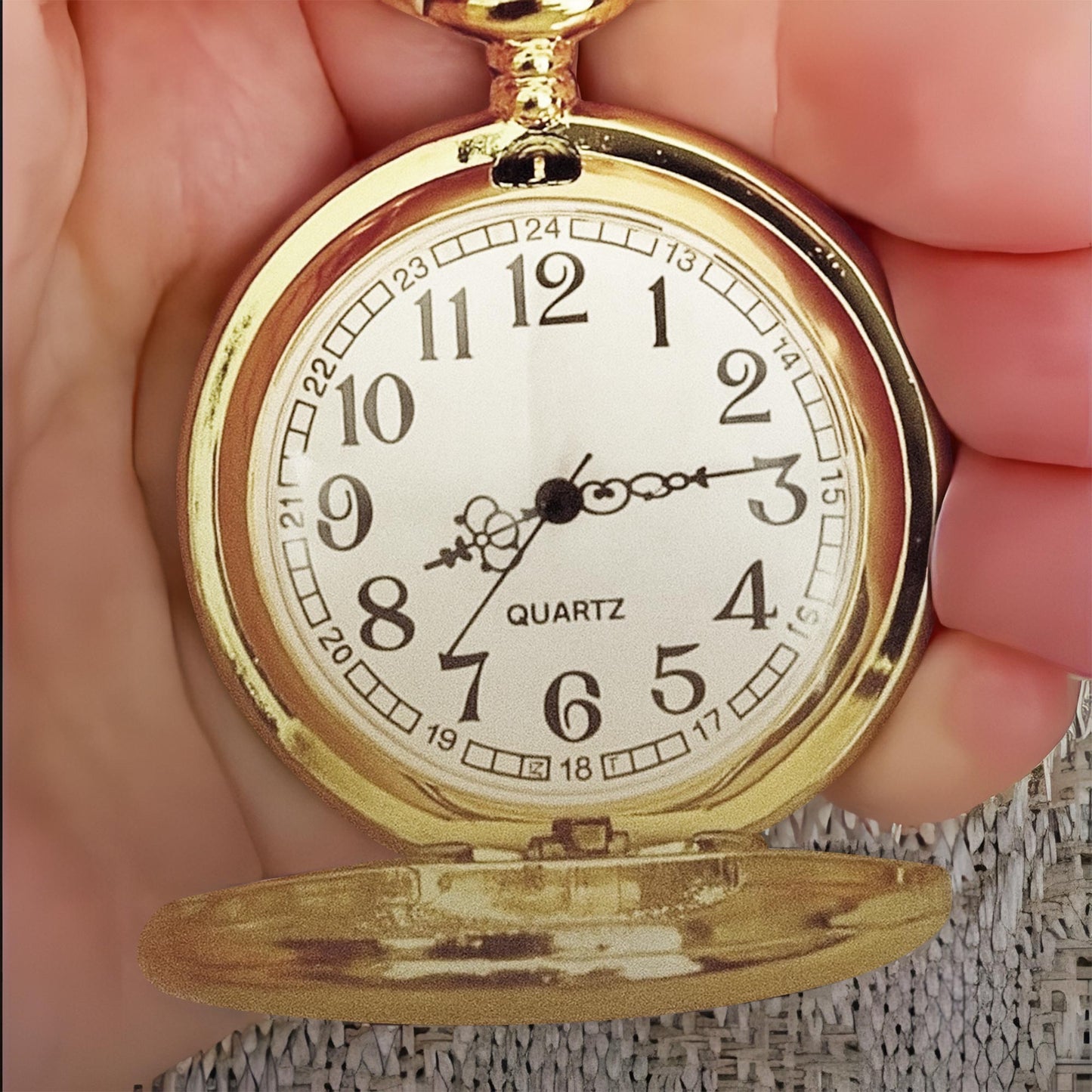 To My Son On Your Wedding Day Gold Pocket Watch Gift - Personalized Custom Pocket Watch - SON152_GWATCH