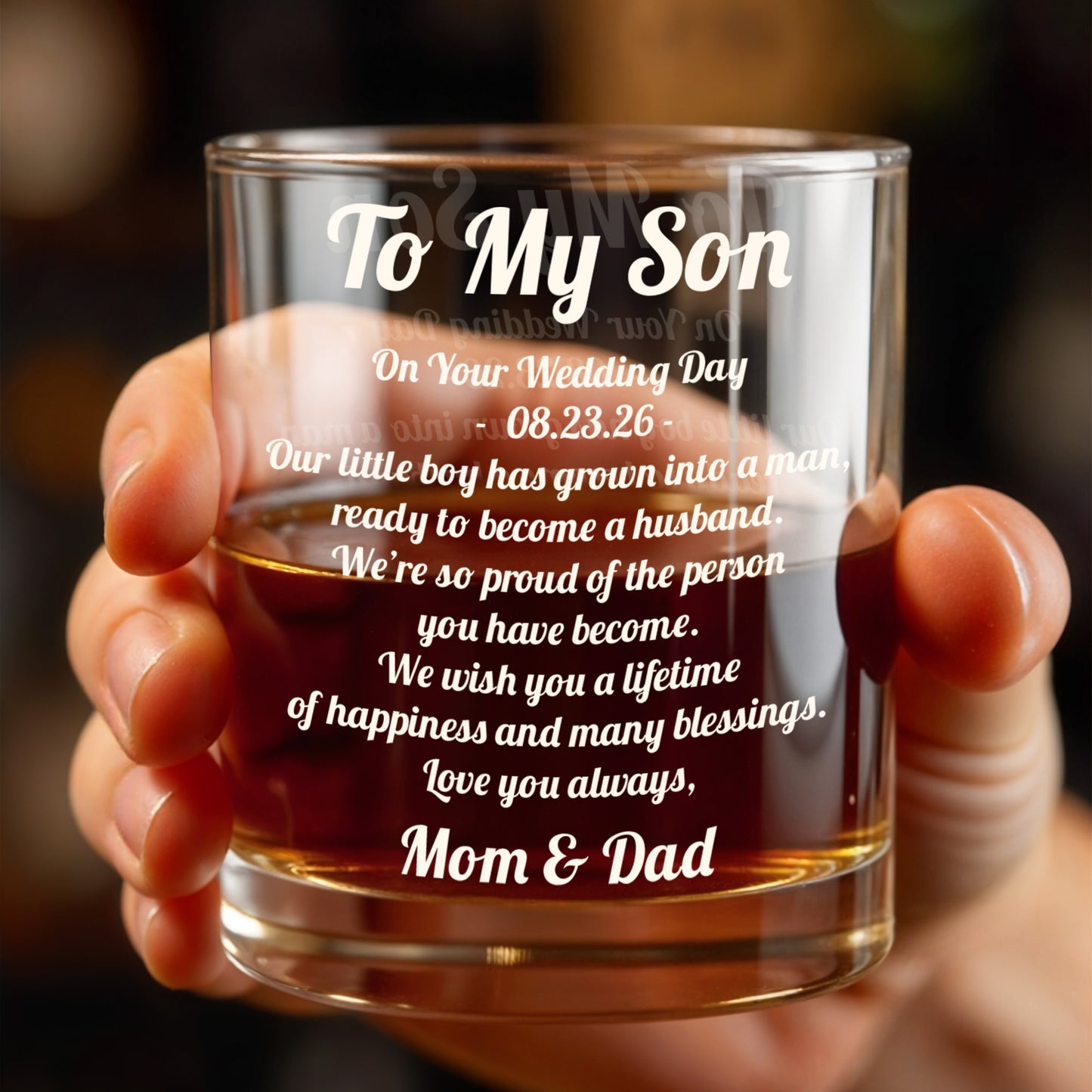 To My Son - Personalized Custom Whiskey Glass - SON194_RWG