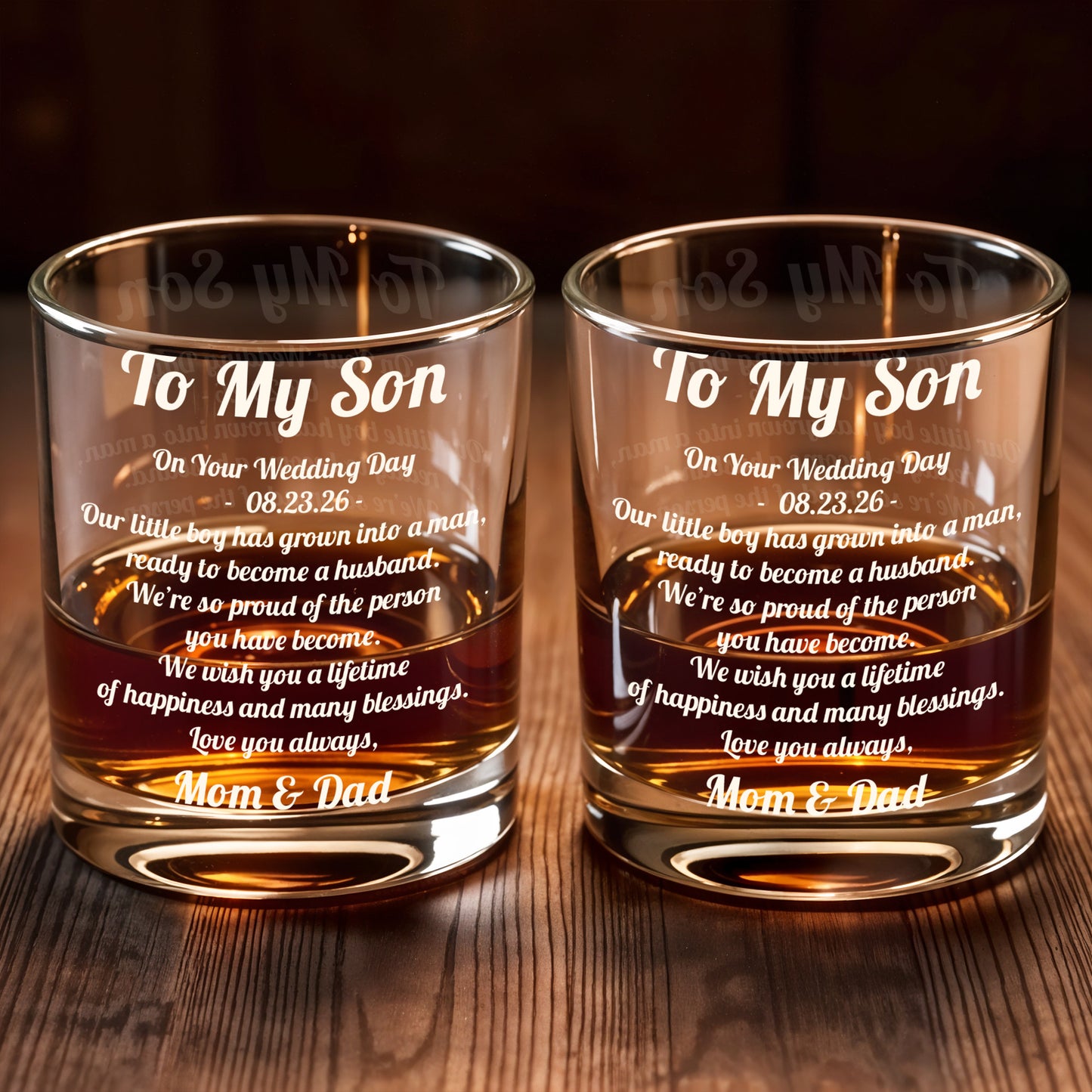 To My Son - Personalized Custom Whiskey Glass - SON194_RWG