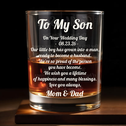 To My Son - Personalized Custom Whiskey Glass - SON194_RWG