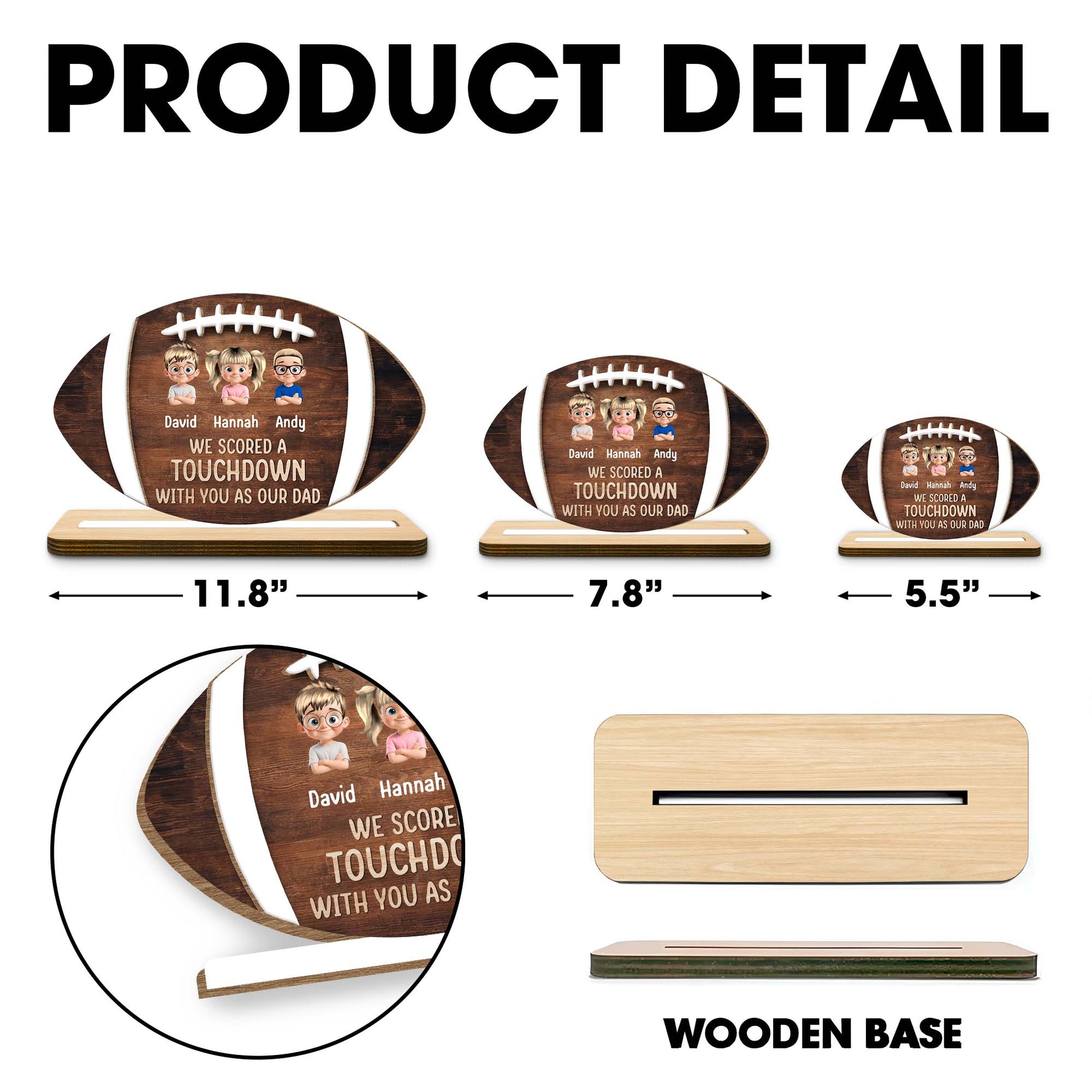 We Scored A Touchdown With You As Our Dad, Football and Cartoon Children