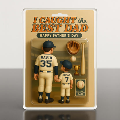 I Caught The Best Dad, Happy Father's Day, Baseball Figures and Accessories