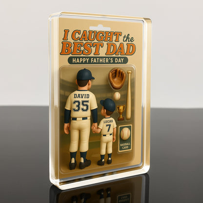 I Caught The Best Dad, Happy Father's Day, Baseball Figures and Accessories