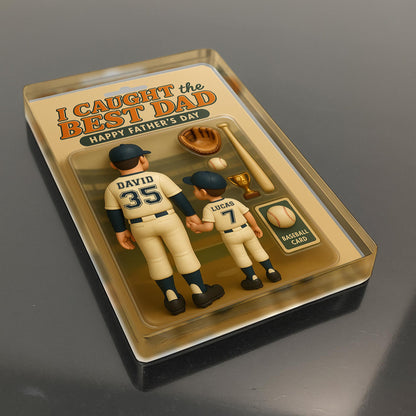 I Caught The Best Dad, Happy Father's Day, Baseball Figures and Accessories