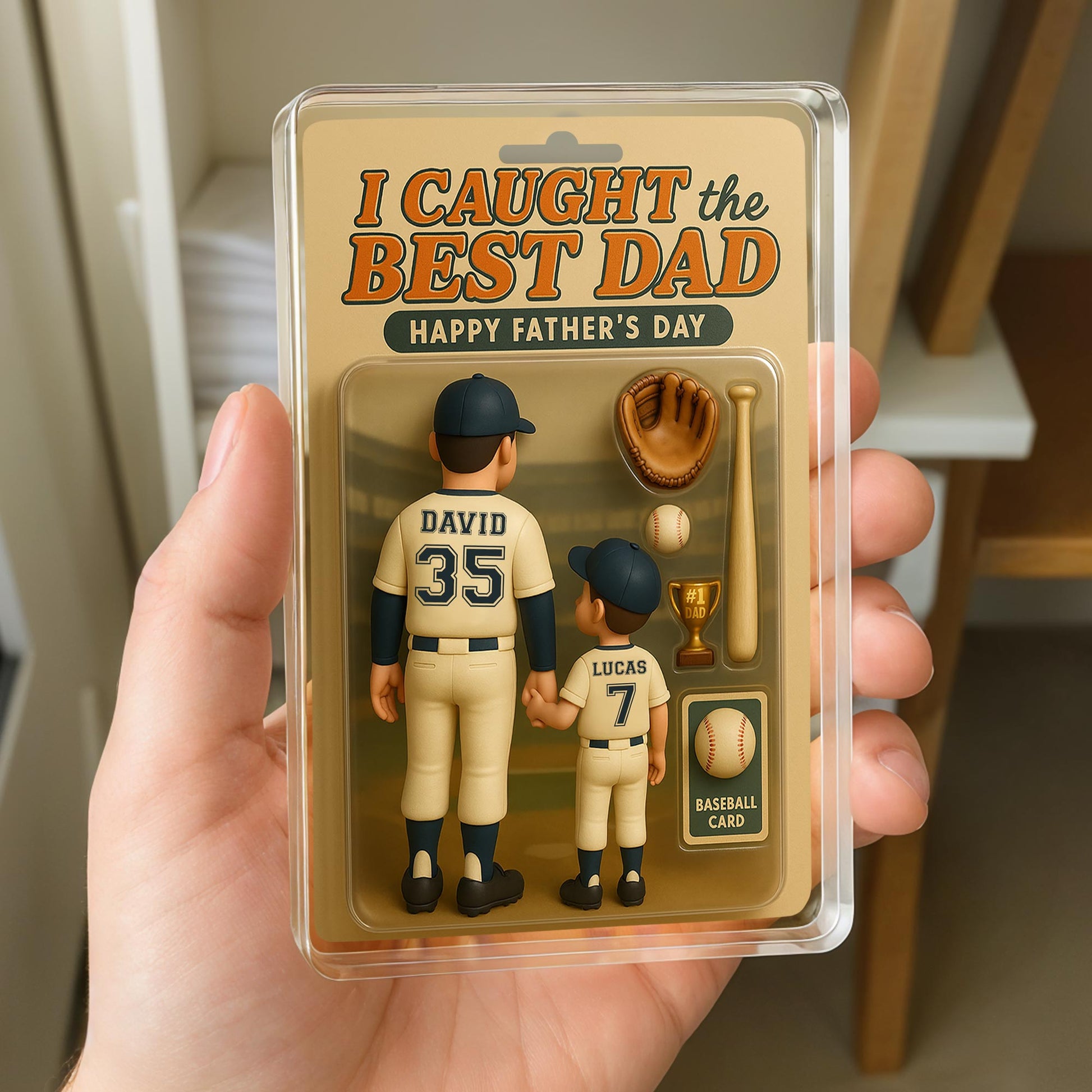I Caught The Best Dad, Happy Father's Day, Baseball Figures and Accessories