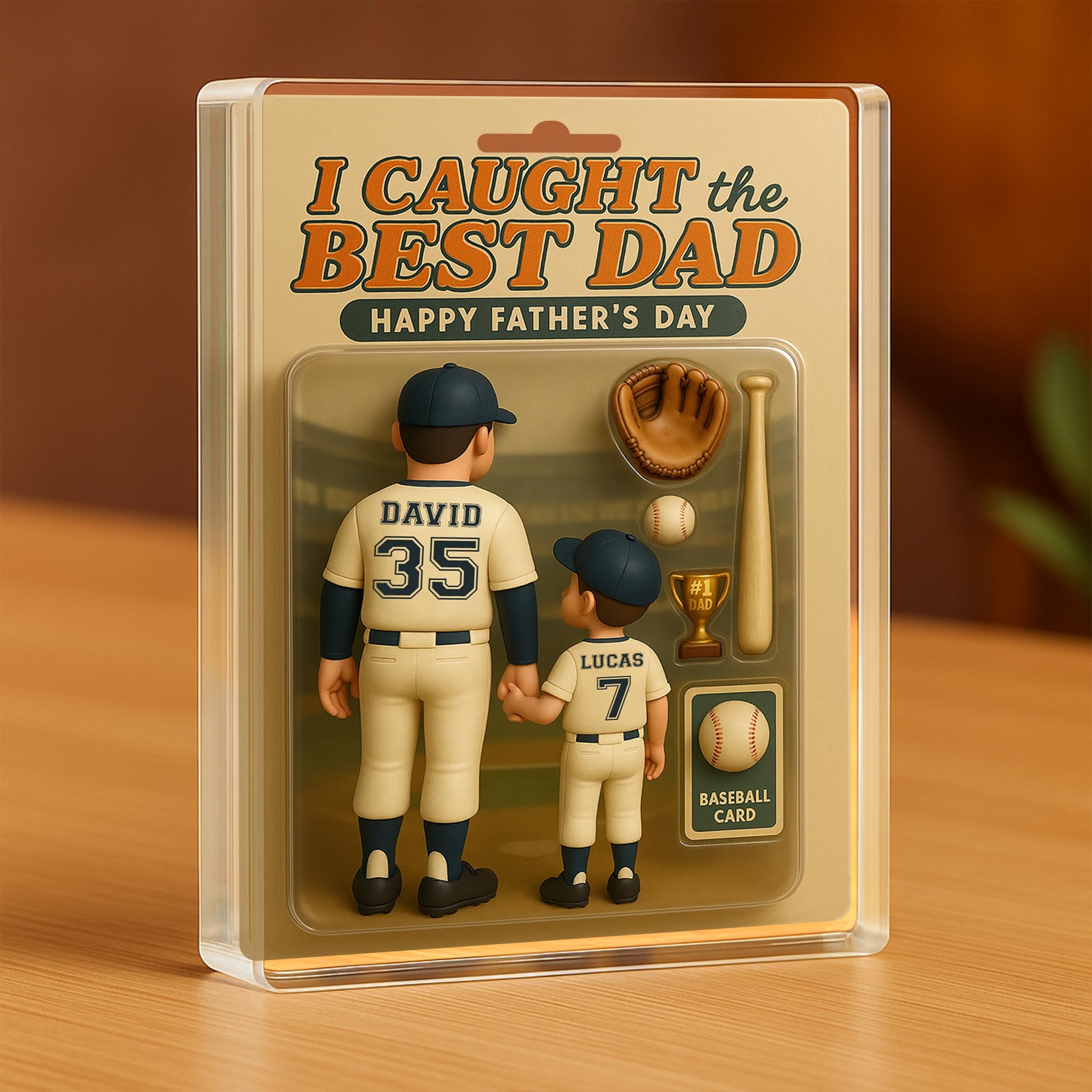 I Caught The Best Dad, Happy Father's Day, Baseball Figures and Accessories