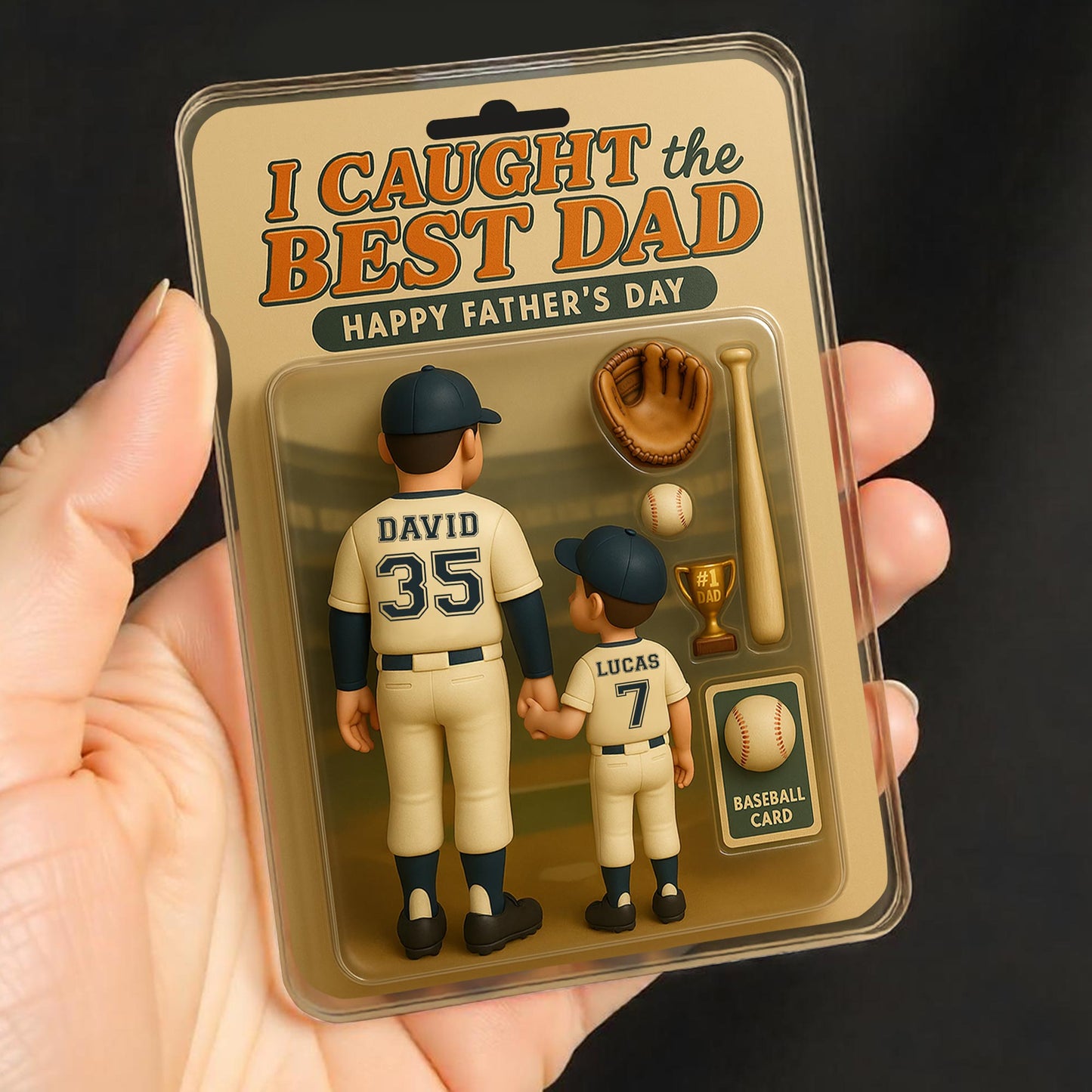 I Caught The Best Dad, Happy Father's Day, Baseball Figures and Accessories