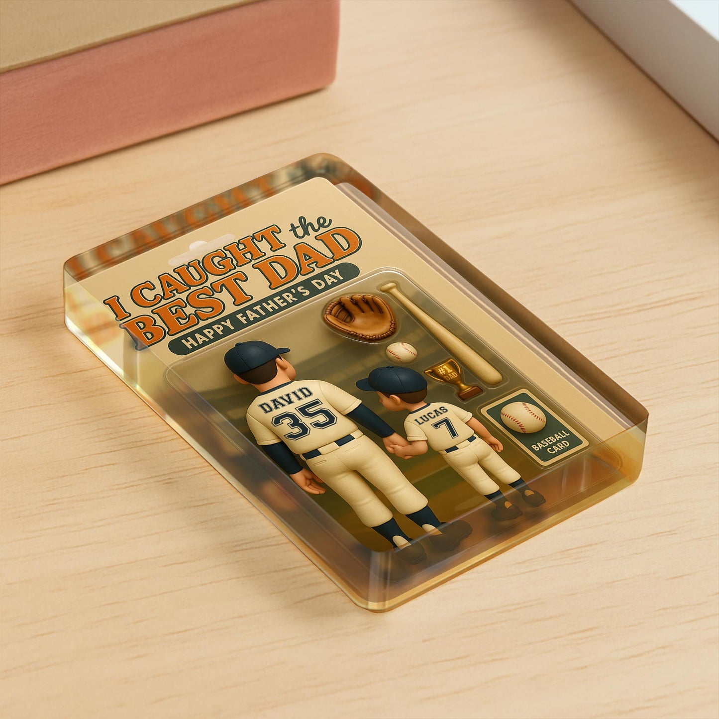 I Caught The Best Dad, Happy Father's Day, Baseball Figures and Accessories