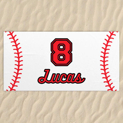 Custom Baseball Jersey Number and Name Towel