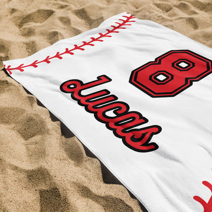 Custom Baseball Jersey Number and Name Towel