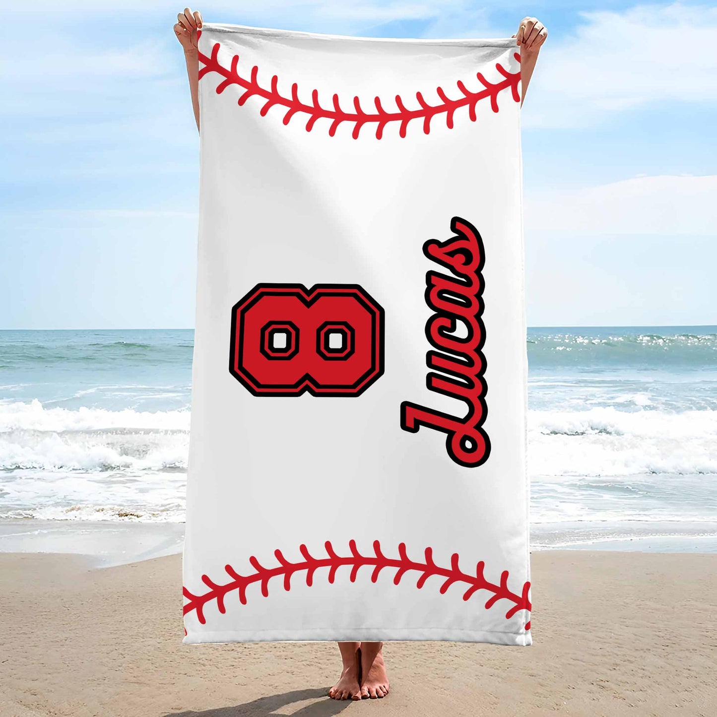Custom Baseball Jersey Number and Name Towel