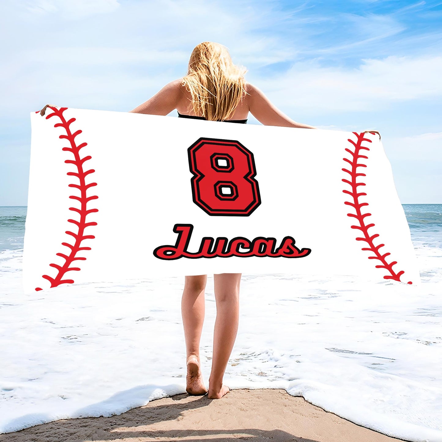 Custom Baseball Jersey Number and Name Towel