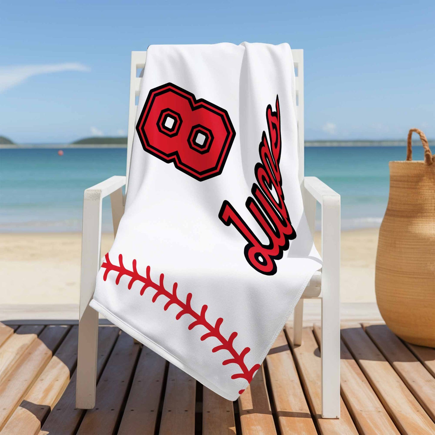 Custom Baseball Jersey Number and Name Towel