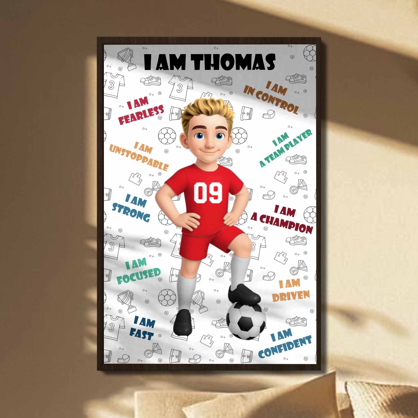 I Am Fearless, Confident Young Athlete, Soccer Poster - Personalized Custom Vertical Poster - SPORT013_VPOS