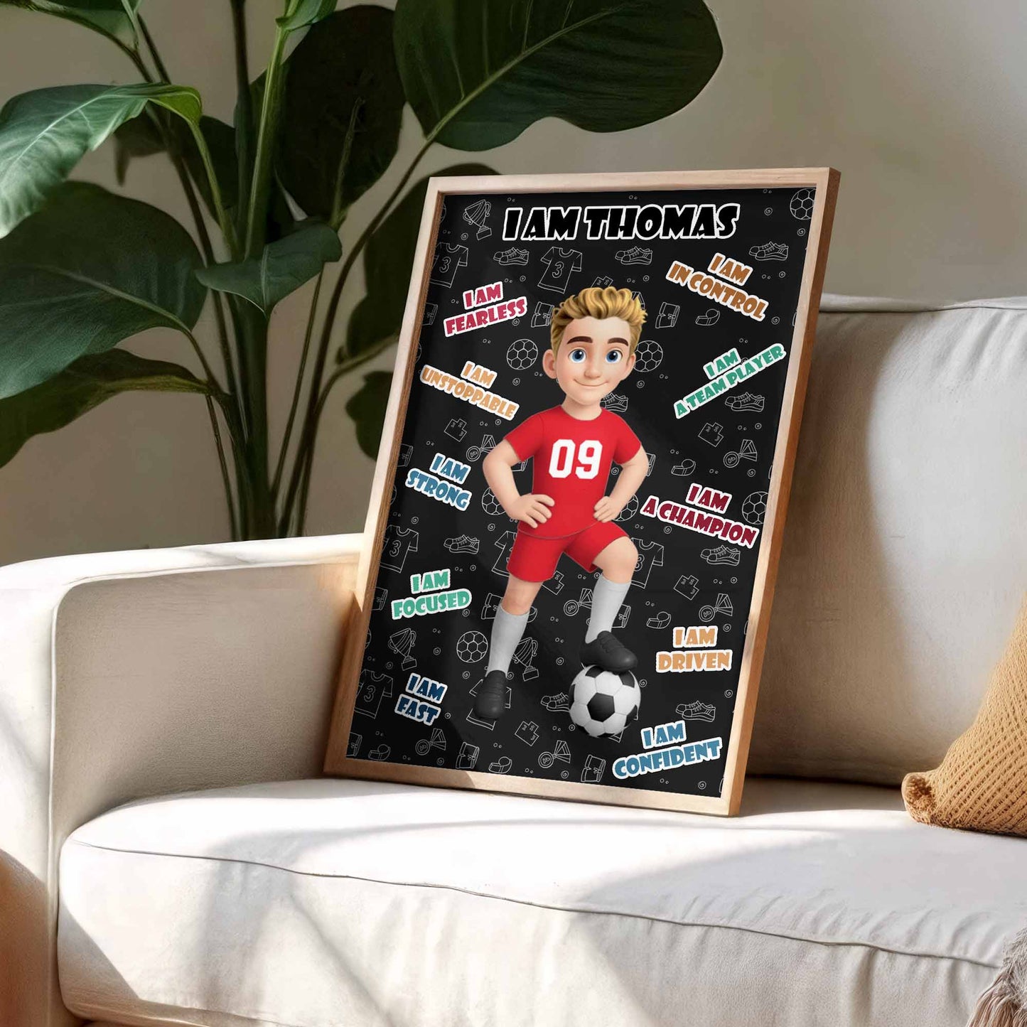 I Am Fearless, Confident Young Athlete, Soccer Poster - Personalized Custom Vertical Poster - SPORT013_VPOS