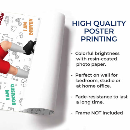 I Am Fearless, Confident Young Athlete, Soccer Poster - Personalized Custom Vertical Poster - SPORT013_VPOS