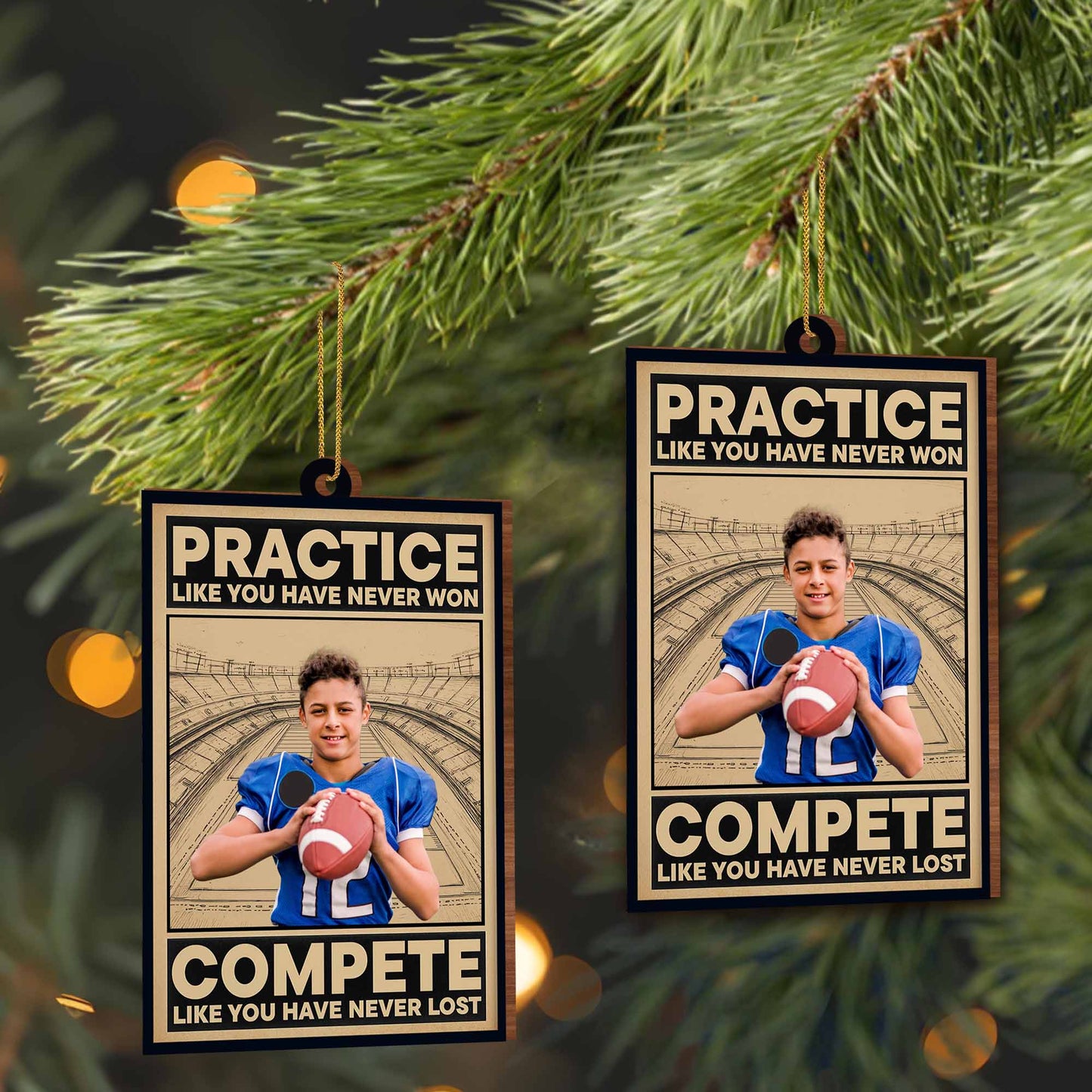 Practice Like You Have Never Won, Compete With Football Theme