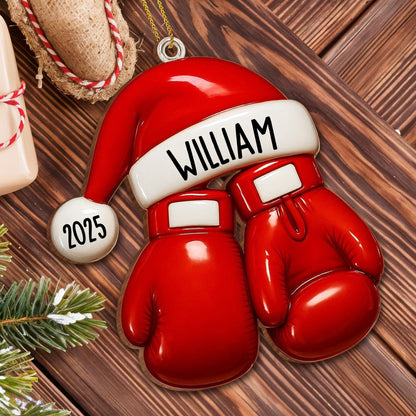 Custom Baseball And Santa Hat Ornament