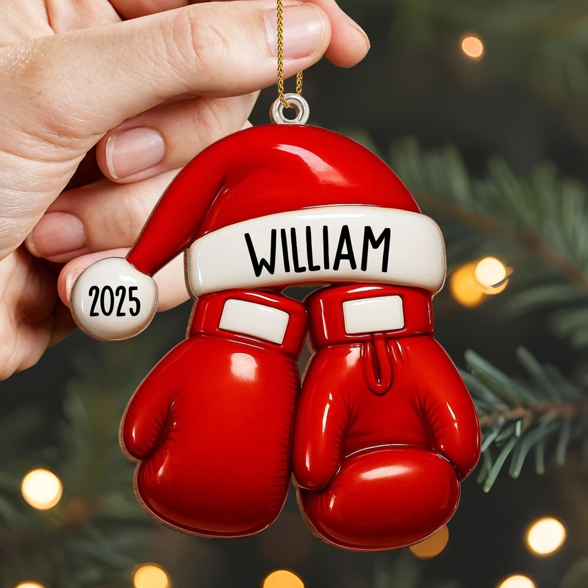 Custom Baseball And Santa Hat Ornament