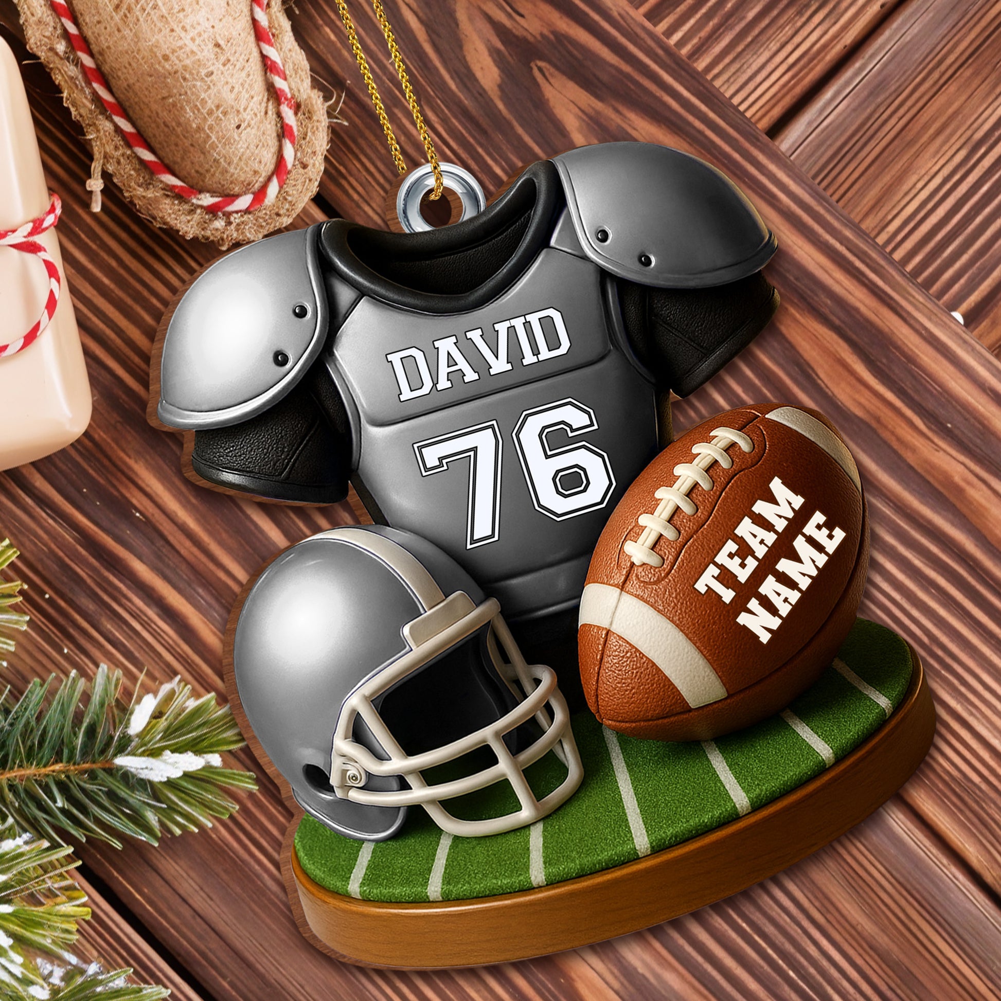 Customizable Football Team Ornament Perfect for Sports Enthusiasts