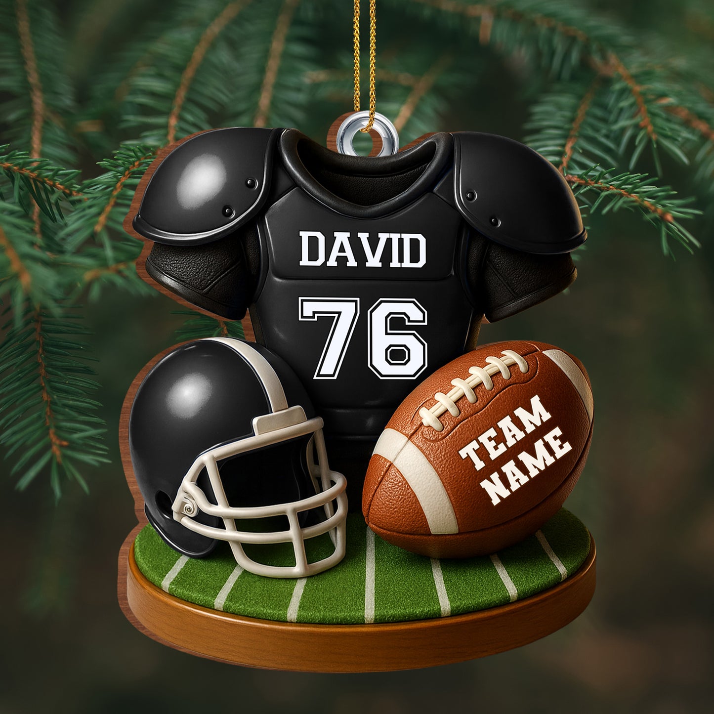 Customizable Football Team Ornament Perfect for Sports Enthusiasts