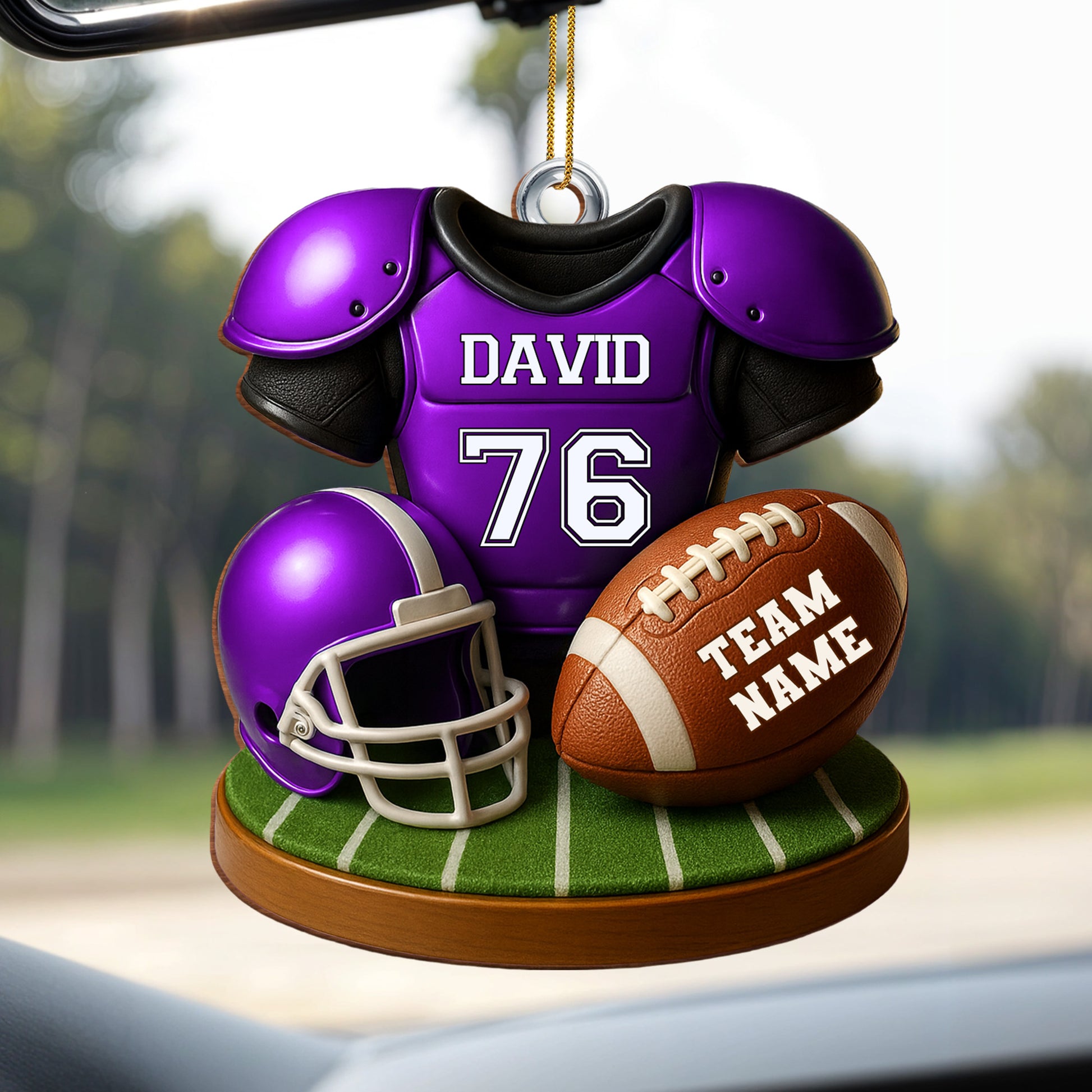 Customizable Football Team Ornament Perfect for Sports Enthusiasts