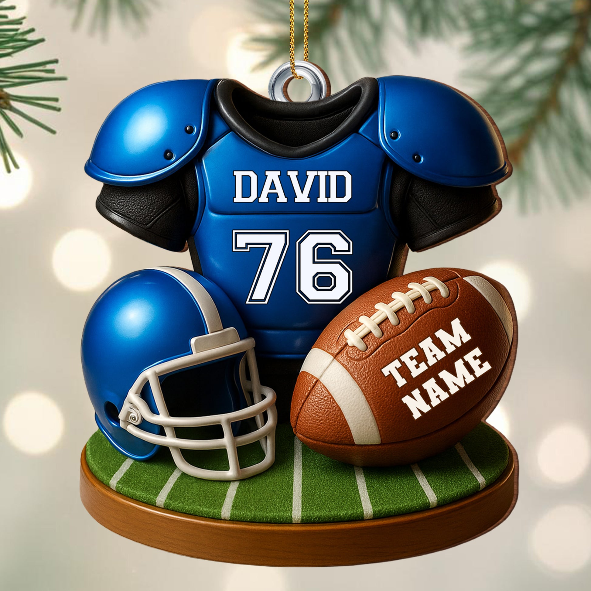 Customizable Football Team Ornament Perfect for Sports Enthusiasts