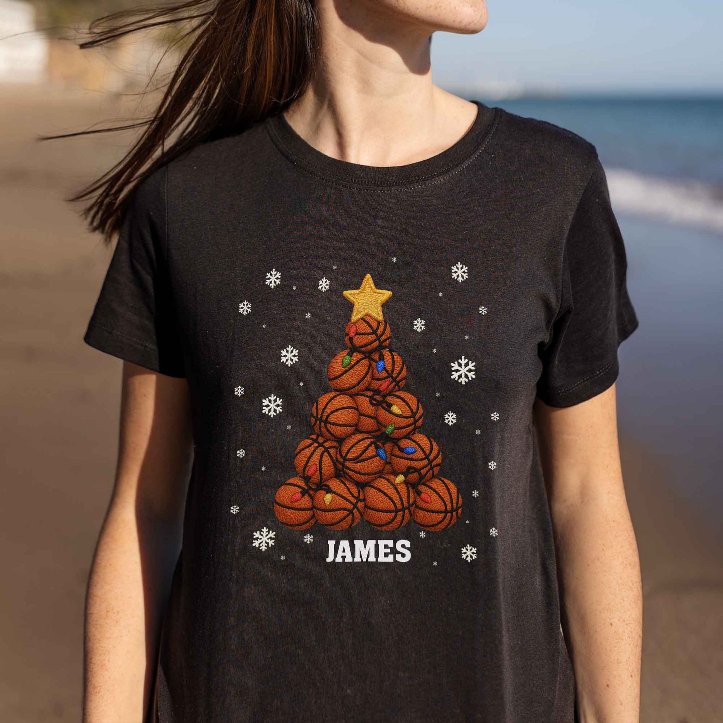 Festive Sports-Themed Christmas Tree With Basketballs And Snowflakes