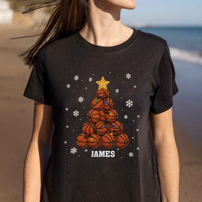 Festive Sports-Themed Christmas Tree With Basketballs And Snowflakes