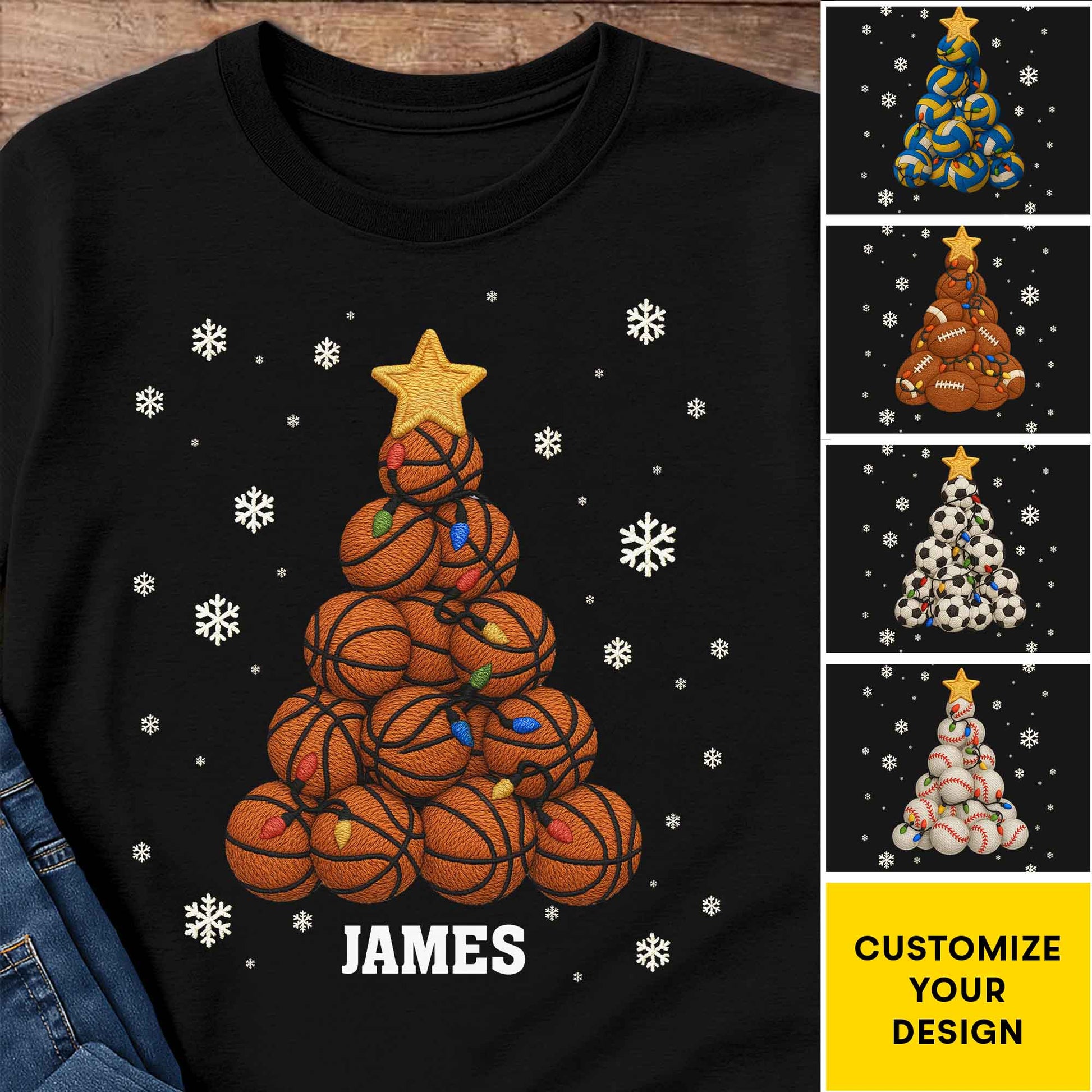 Festive Sports-Themed Christmas Tree With Basketballs And Snowflakes
