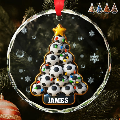 Celebrate With Soccer Balls Christmas Tree And Holiday Lights