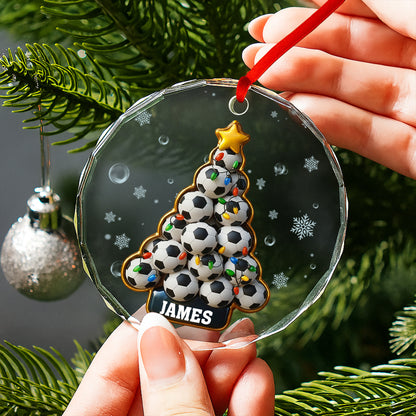 Celebrate With Soccer Balls Christmas Tree And Holiday Lights