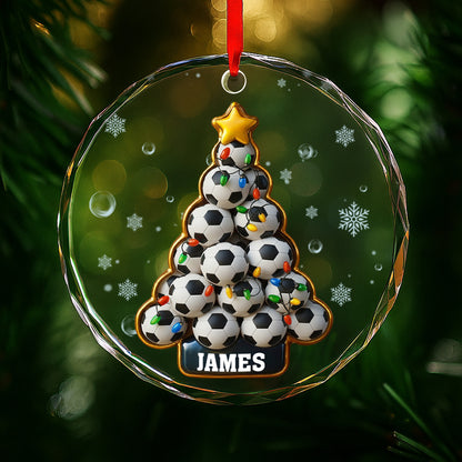 Celebrate With Soccer Balls Christmas Tree And Holiday Lights