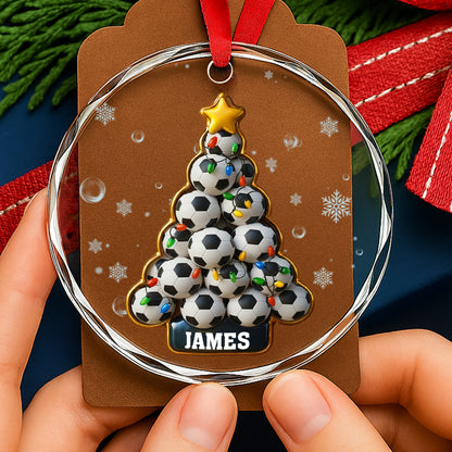 Celebrate With Soccer Balls Christmas Tree And Holiday Lights