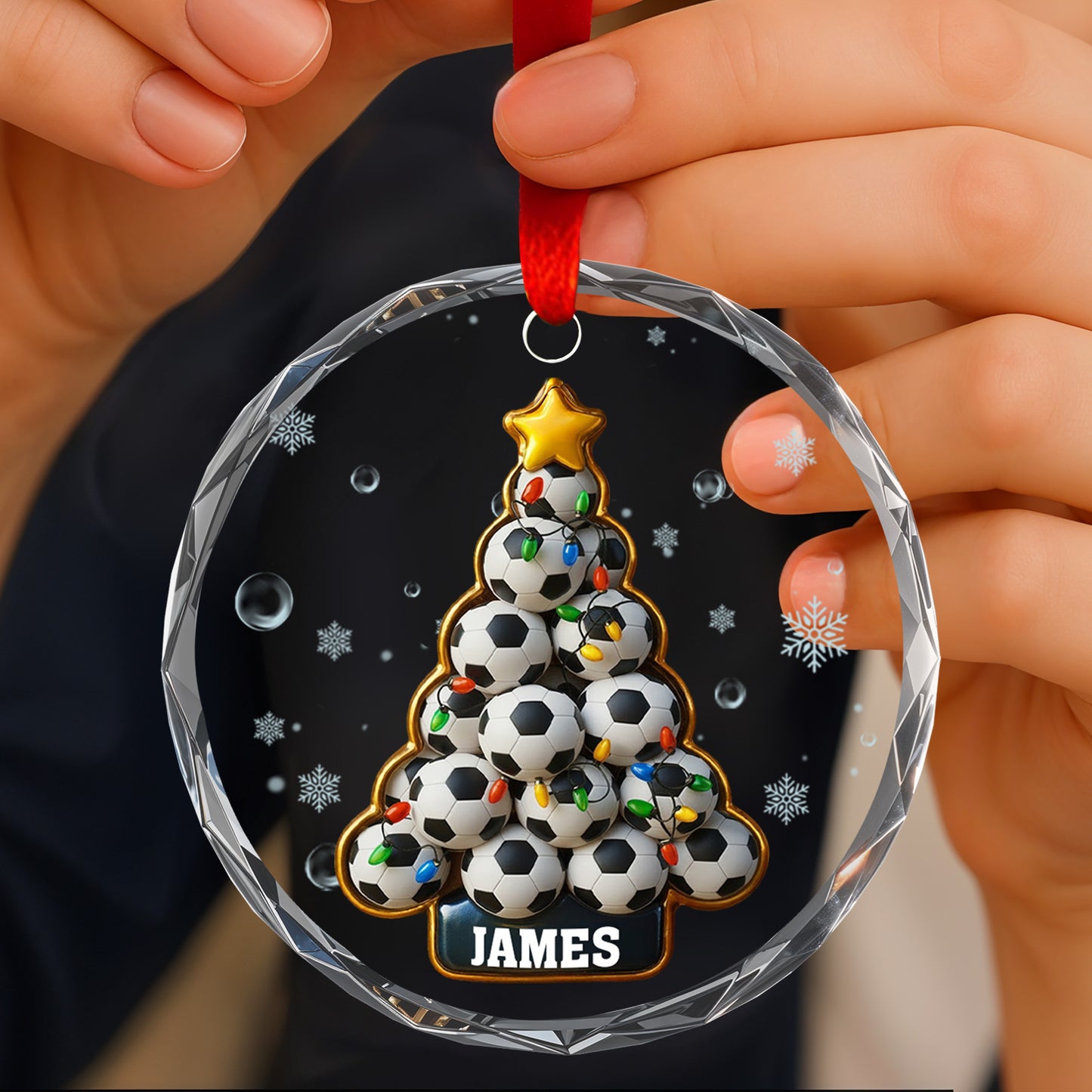 Celebrate With Soccer Balls Christmas Tree And Holiday Lights