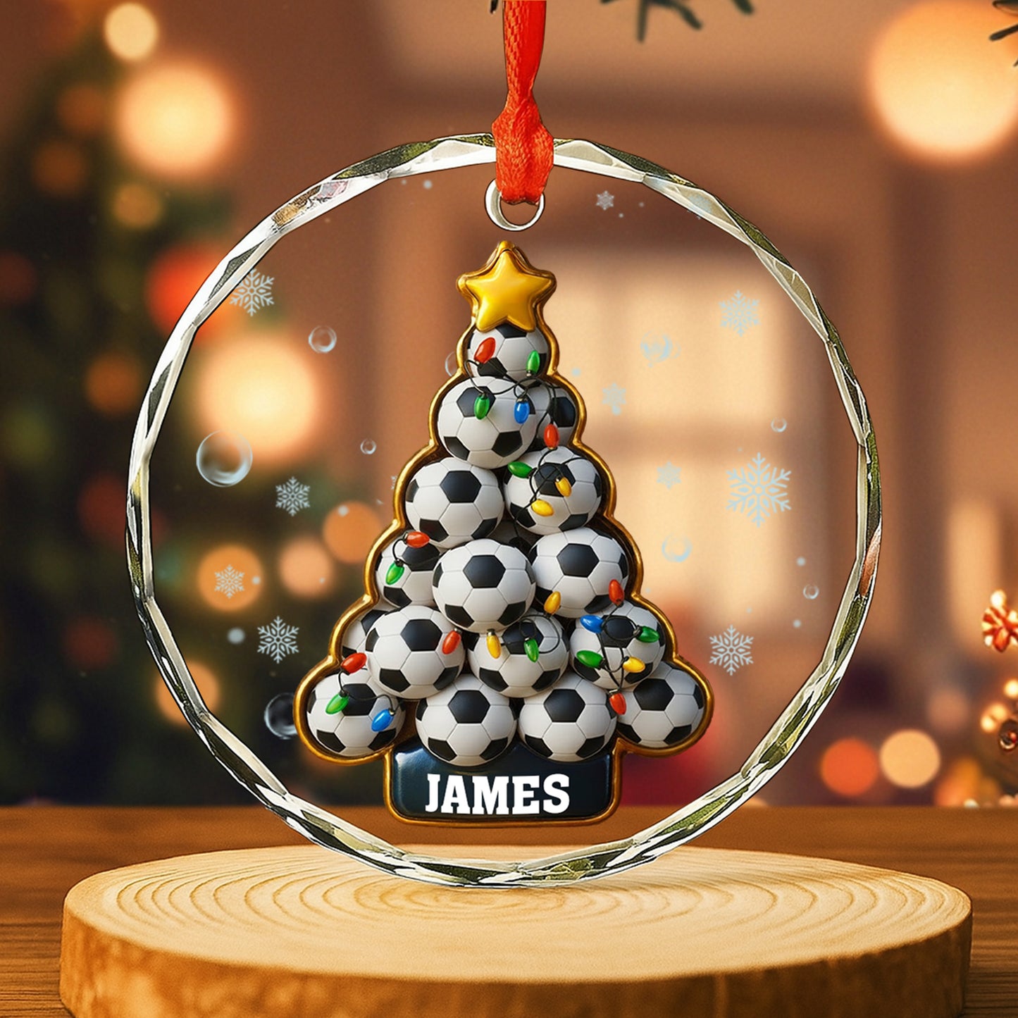 Celebrate With Soccer Balls Christmas Tree And Holiday Lights